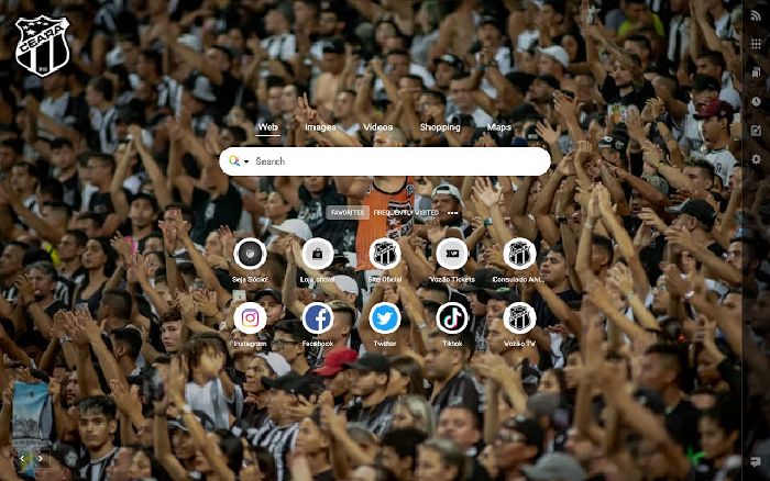 Ceará Sporting Club start page in a new browser tab